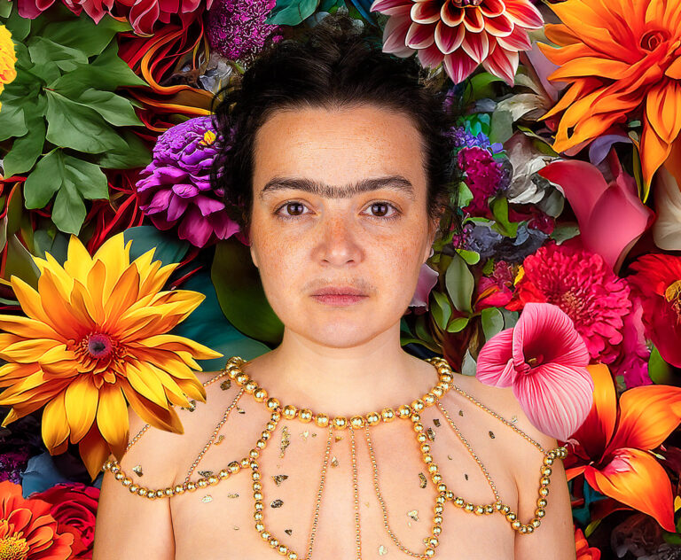 Stephie Morawetz interjú kortárs ékszerművészet - Cuerpo floral (fotómontázs ékszerrel)