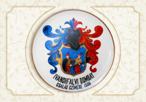 Címerek, családi heraldika, 19. század - Ivanchfalvi Dombay - Tál; kőedény;