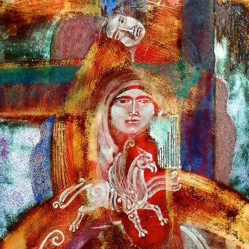 Elekes Gyula zománcművész - Népdal; zománcozott vörösréz